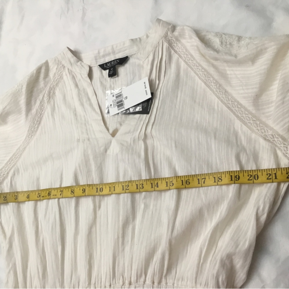 Ralph Lauren Cream Tiered Sundress with Bishop Sleeves - Picture 3 of 15